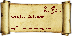 Korpics Zsigmond névjegykártya