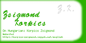 zsigmond korpics business card